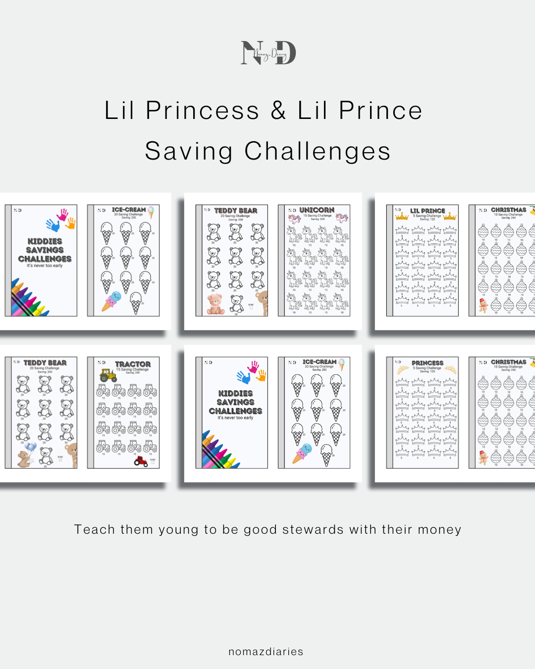 Kiddies Saving Challenges for Little Girls & Boys (Pdf)