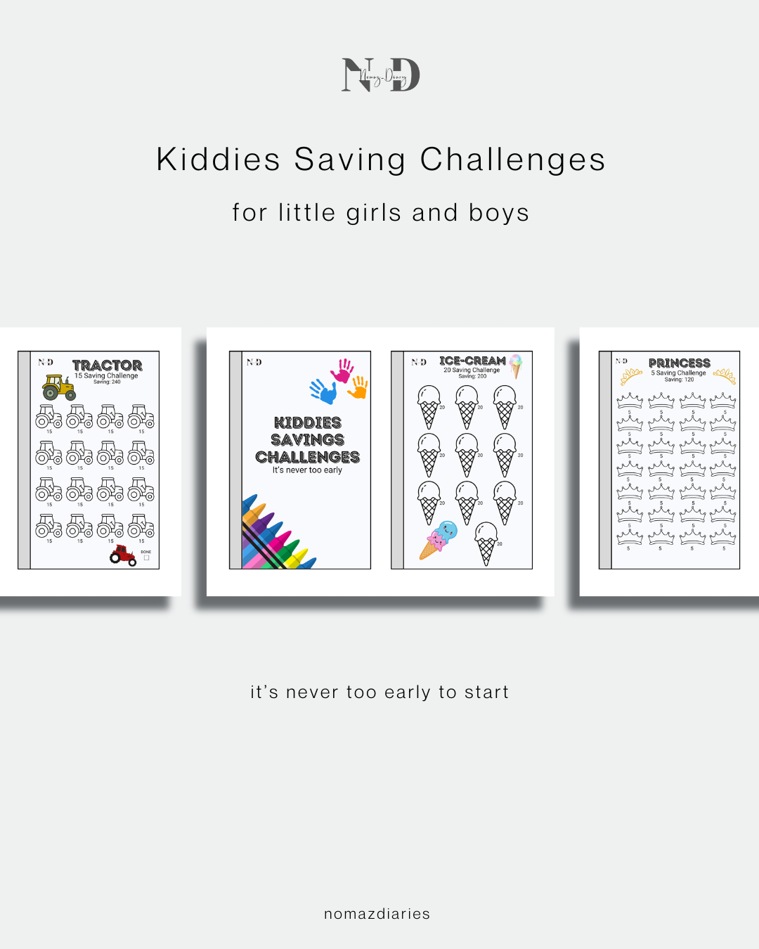 Kiddies Saving Challenges for Little Girls & Boys (Pdf)