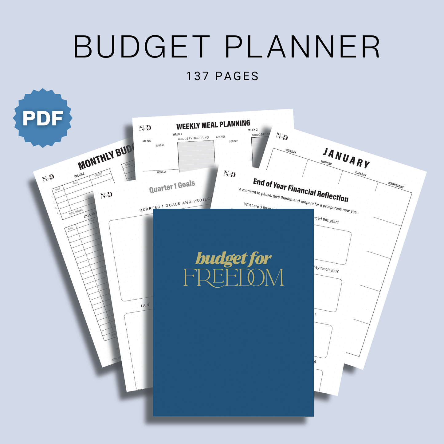 Budget Template Planner | Money Monthly Tracker (PDF File)