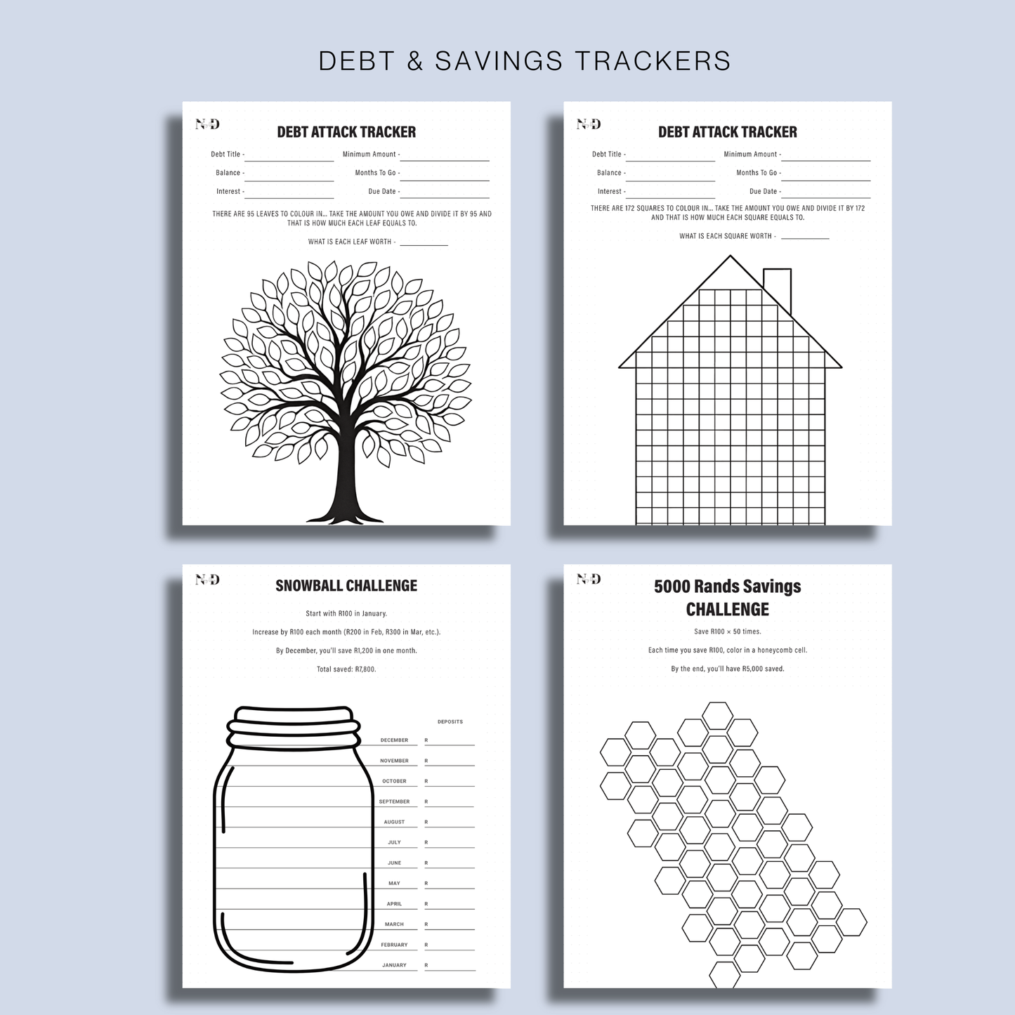 Budget Template Planner | Money Monthly Tracker (PDF File)
