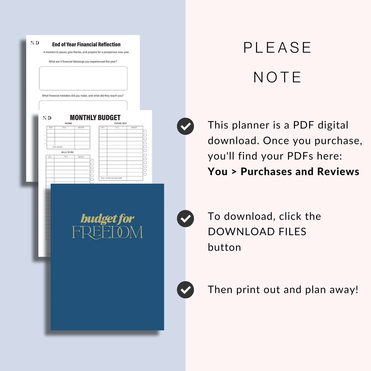 Money Budget File Budget Template Planner | Money Monthly Tracker (PDF File) – Nomaz Diaries