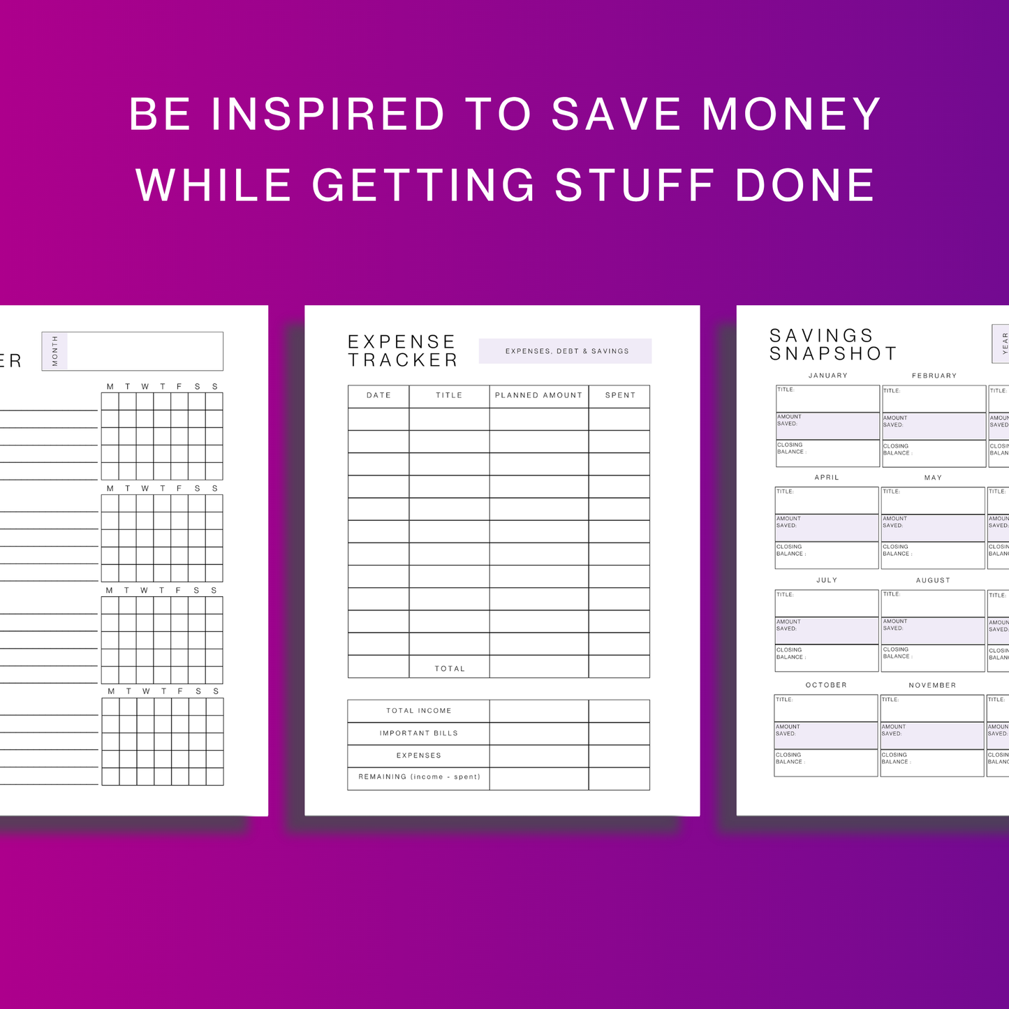 ADHD BUDGET BUNDLE | Guided Money Sheets and Habit tracker | Printable pdf