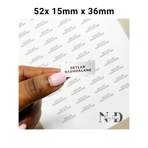 Minimal White Name Labels