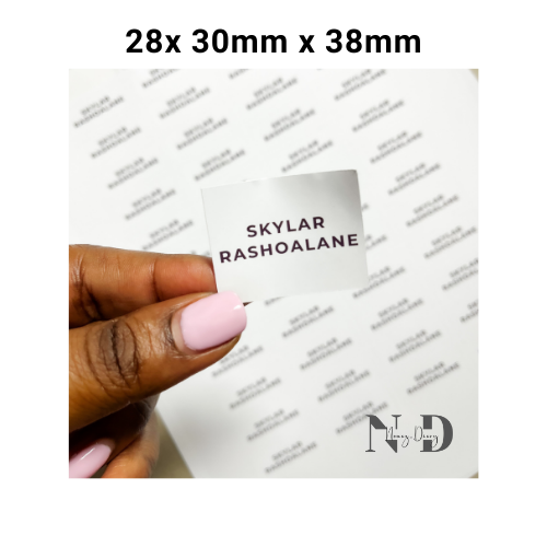 Minimal White Name Labels