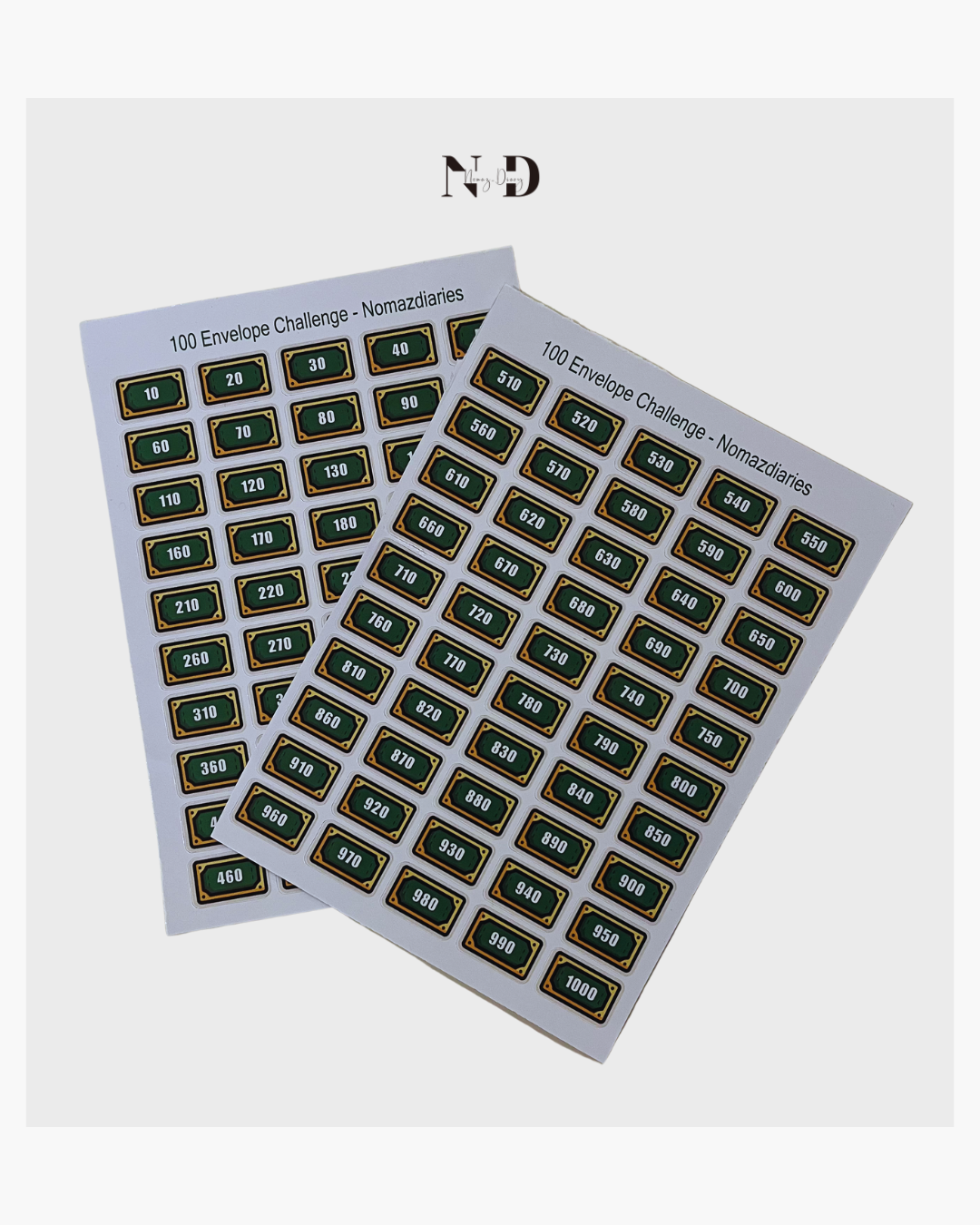 Sticker for 100 Envelope Challenge