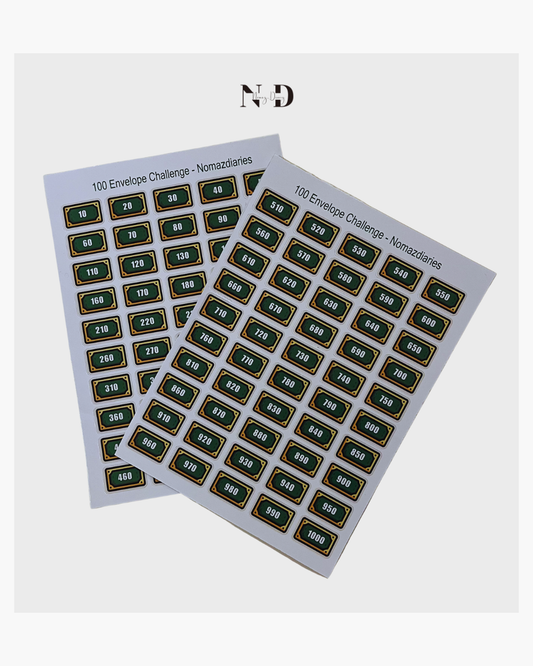 Sticker for 100 Envelope Challenge